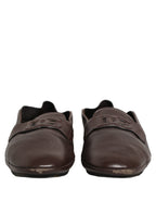Dolce & Gabbana Brown Deerskin Leather Driver Loafers Shoes