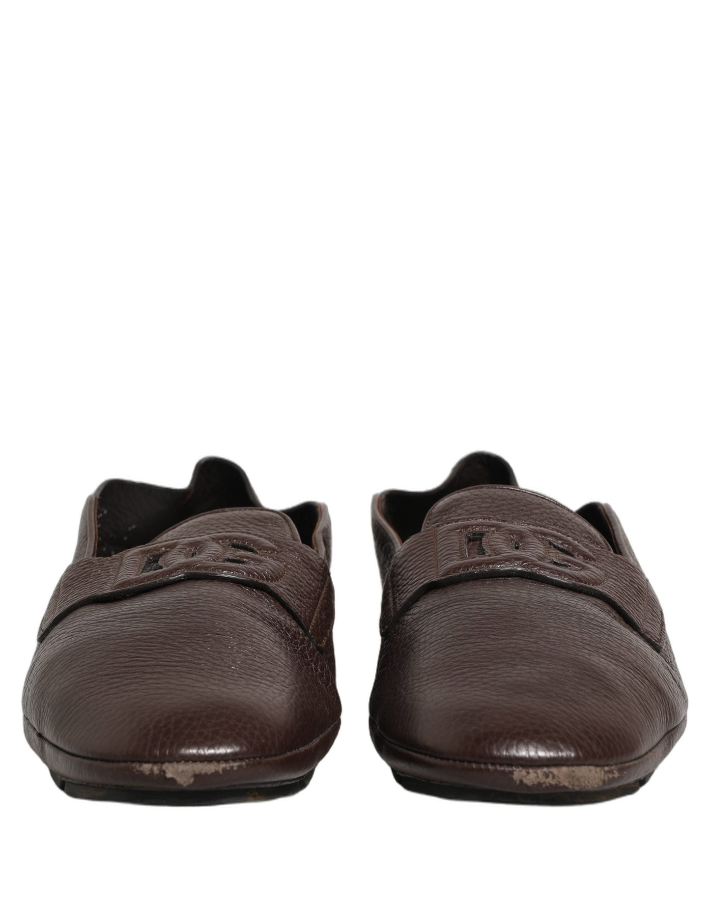 Dolce & Gabbana Brown Deerskin Leather Driver Loafers Shoes Dolce & Gabbana
