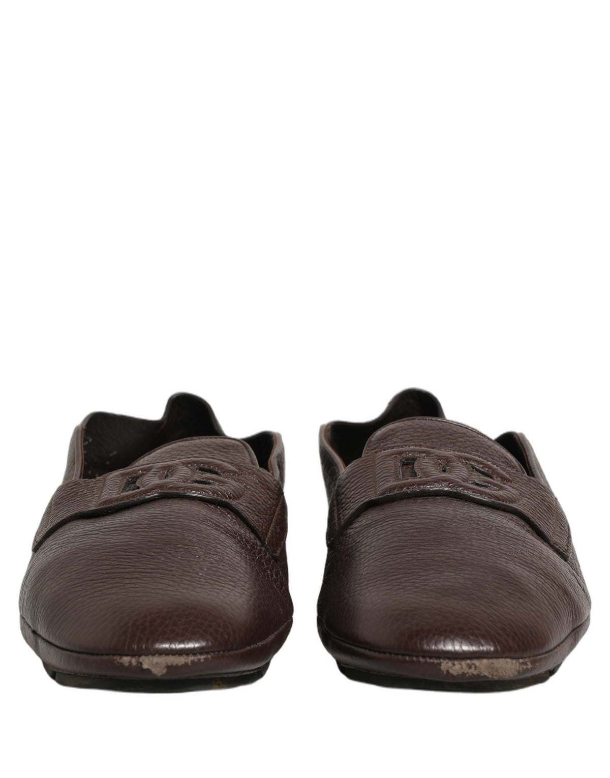 Dolce & Gabbana Brown Deerskin Leather Driver Loafers Shoes