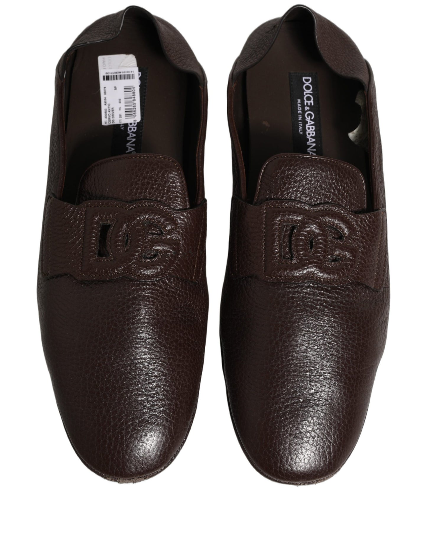 Dolce & Gabbana Brown Deerskin Leather Driver Loafers Shoes Dolce & Gabbana