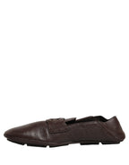 Dolce & Gabbana Brown Deerskin Leather Driver Loafers Shoes