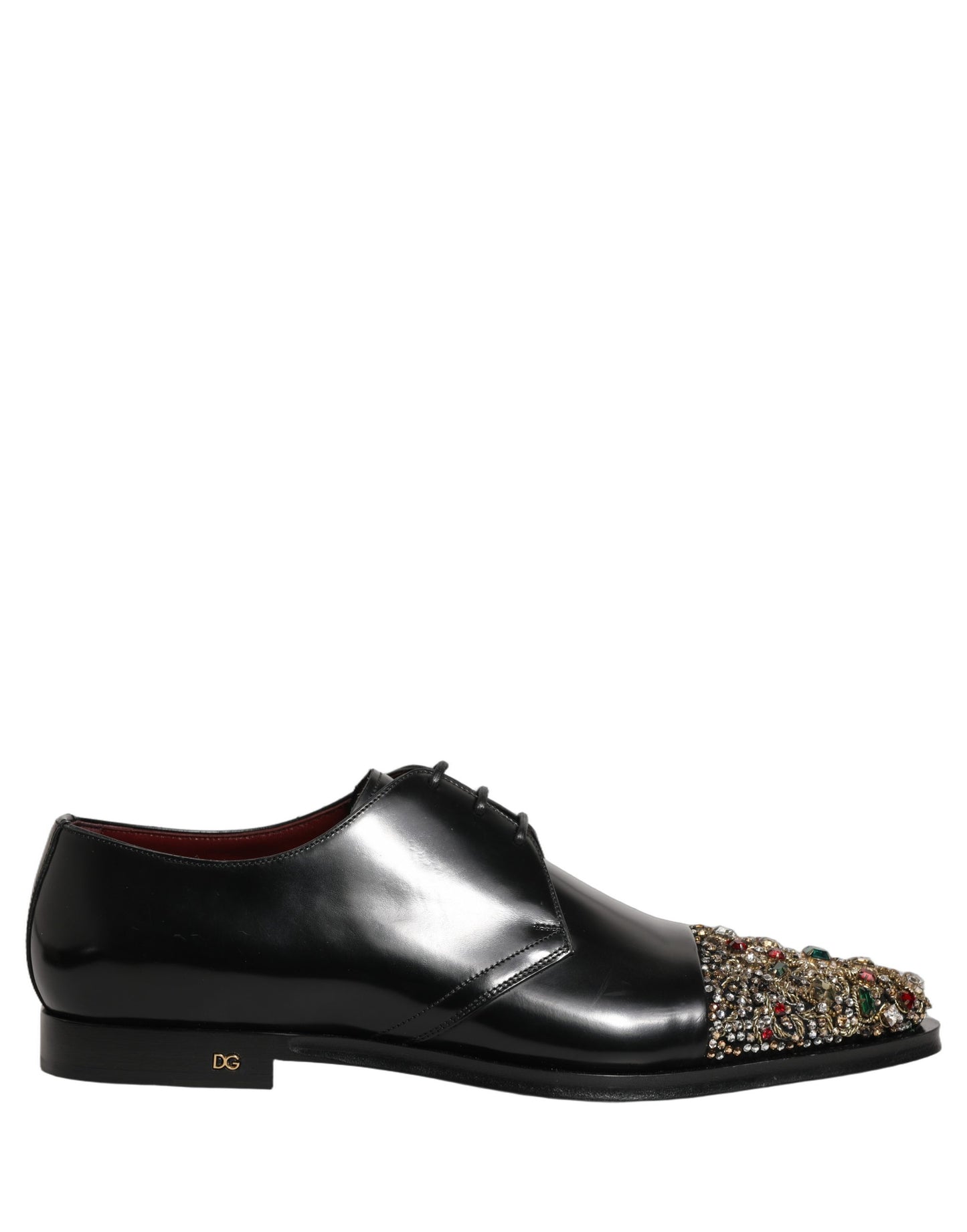 Dolce & Gabbana Black Embellished Derby Dress Formal Shoes Dolce & Gabbana
