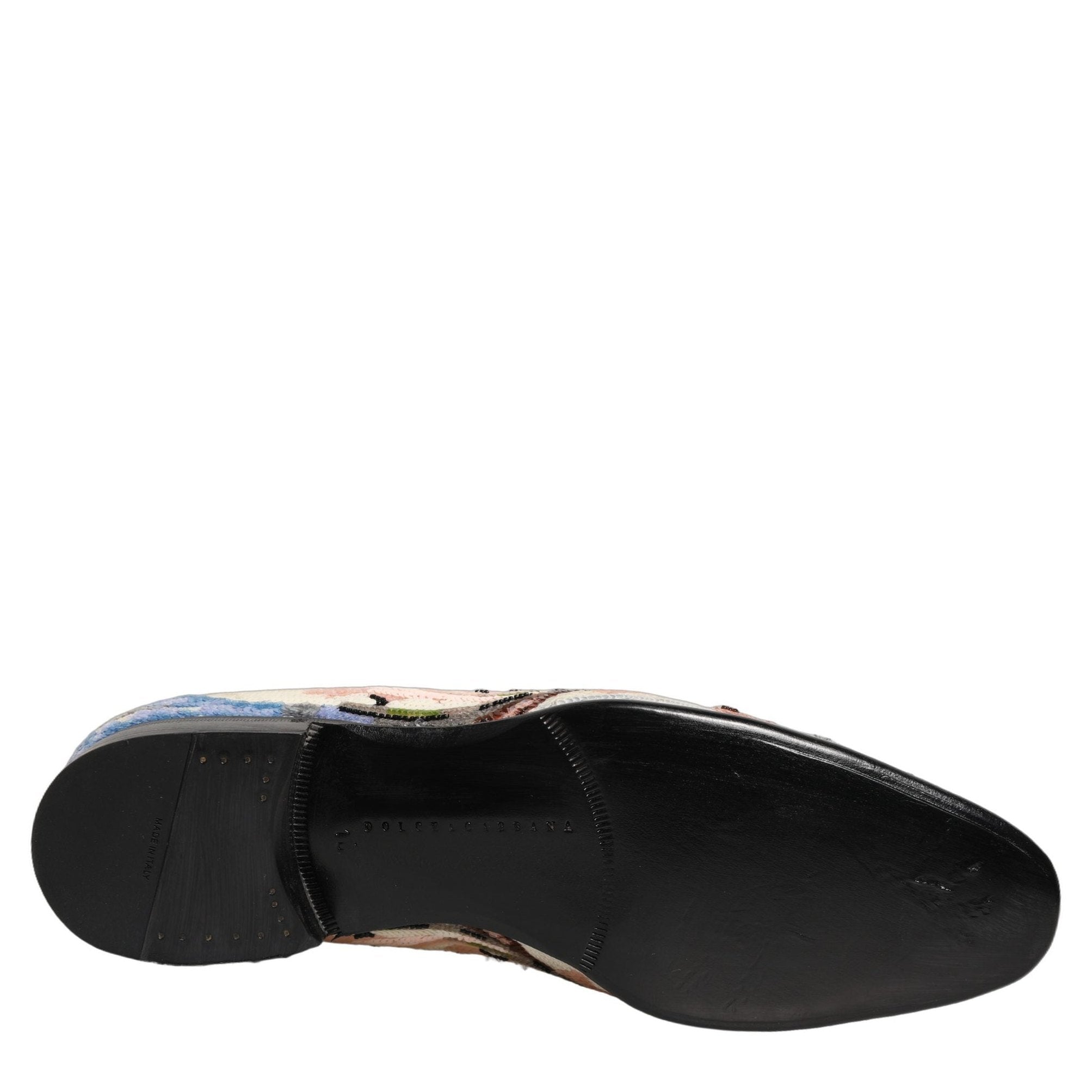Dolce & Gabbana Multicolor Sequin Embroidered Loafers Shoes Dolce & Gabbana