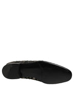 Dolce & Gabbana Black Silver Embellished Slip On Loafers Shoes Dolce & Gabbana