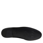 Dolce & Gabbana Black Satin Logo Slip On Flats Loafers Shoes Dolce & Gabbana