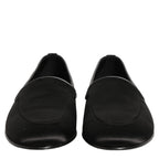 Dolce & Gabbana Black Satin Logo Slip On Flats Loafers Shoes Dolce & Gabbana