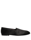 Dolce & Gabbana Black Satin Logo Slip On Flats Loafers Shoes - Eljoys Fashion 