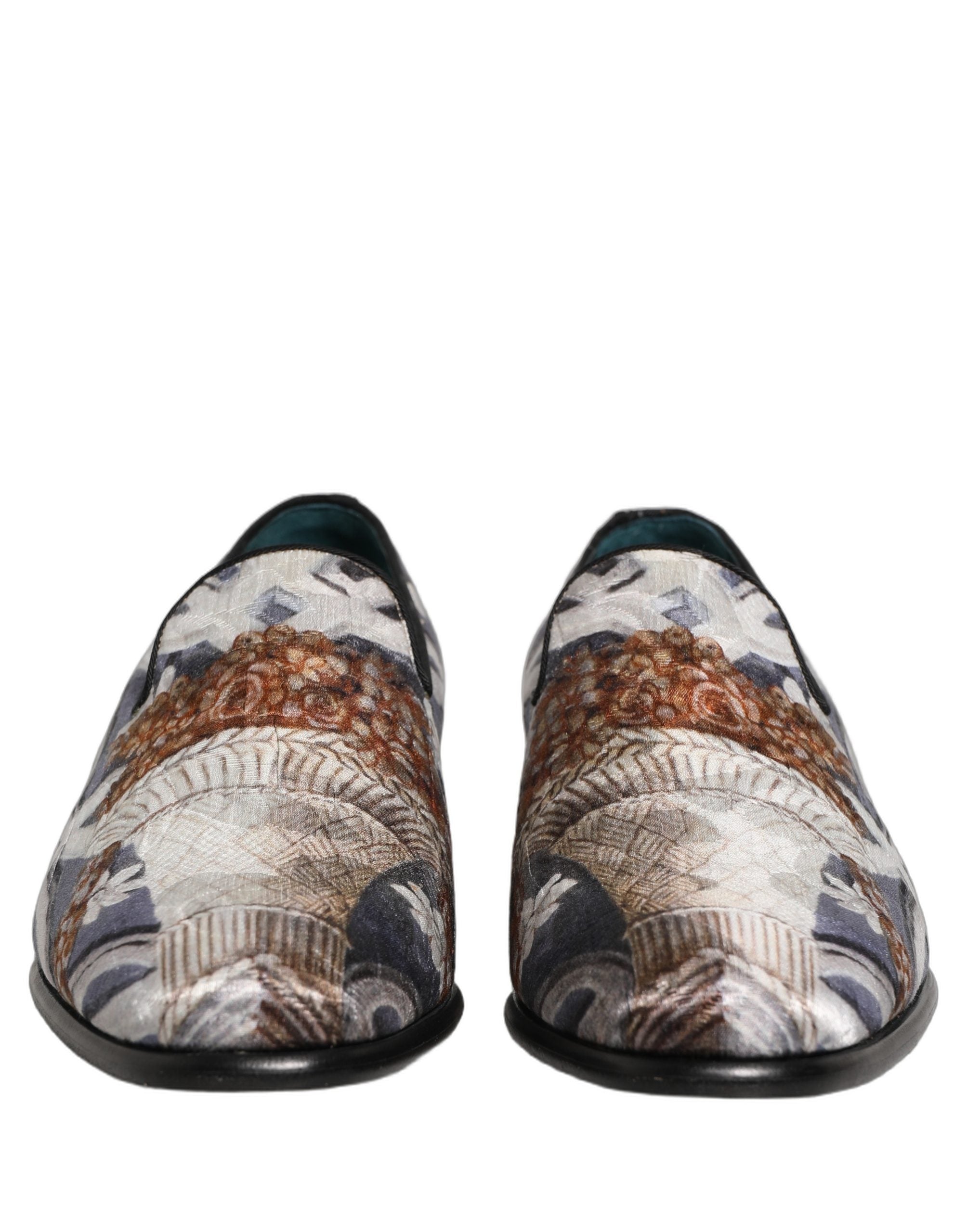 Dolce & Gabbana Multicolor Floral Tapestry Embroidery Loafer Shoes Dolce & Gabbana