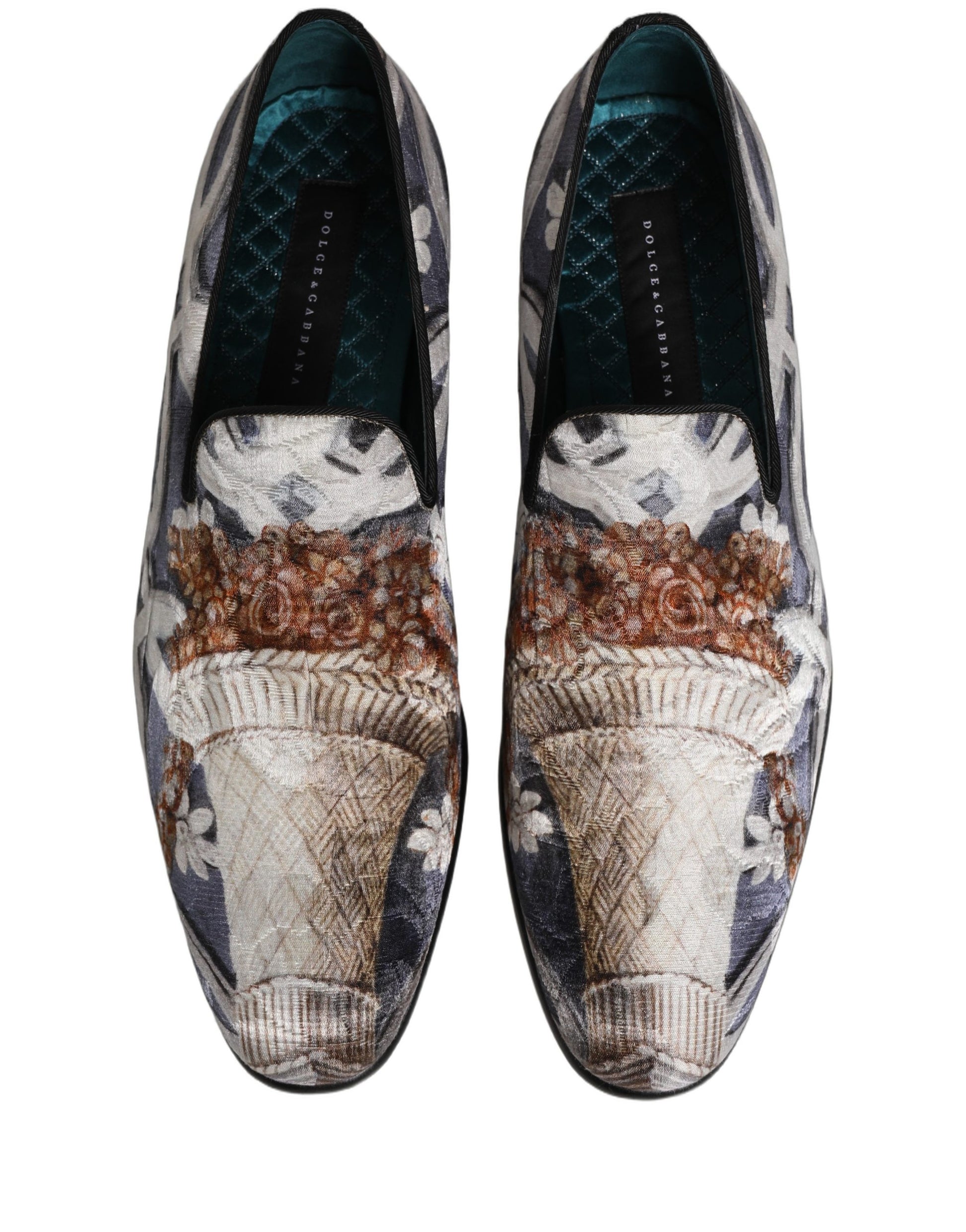 Dolce & Gabbana Multicolor Floral Tapestry Embroidery Loafer Shoes Dolce & Gabbana