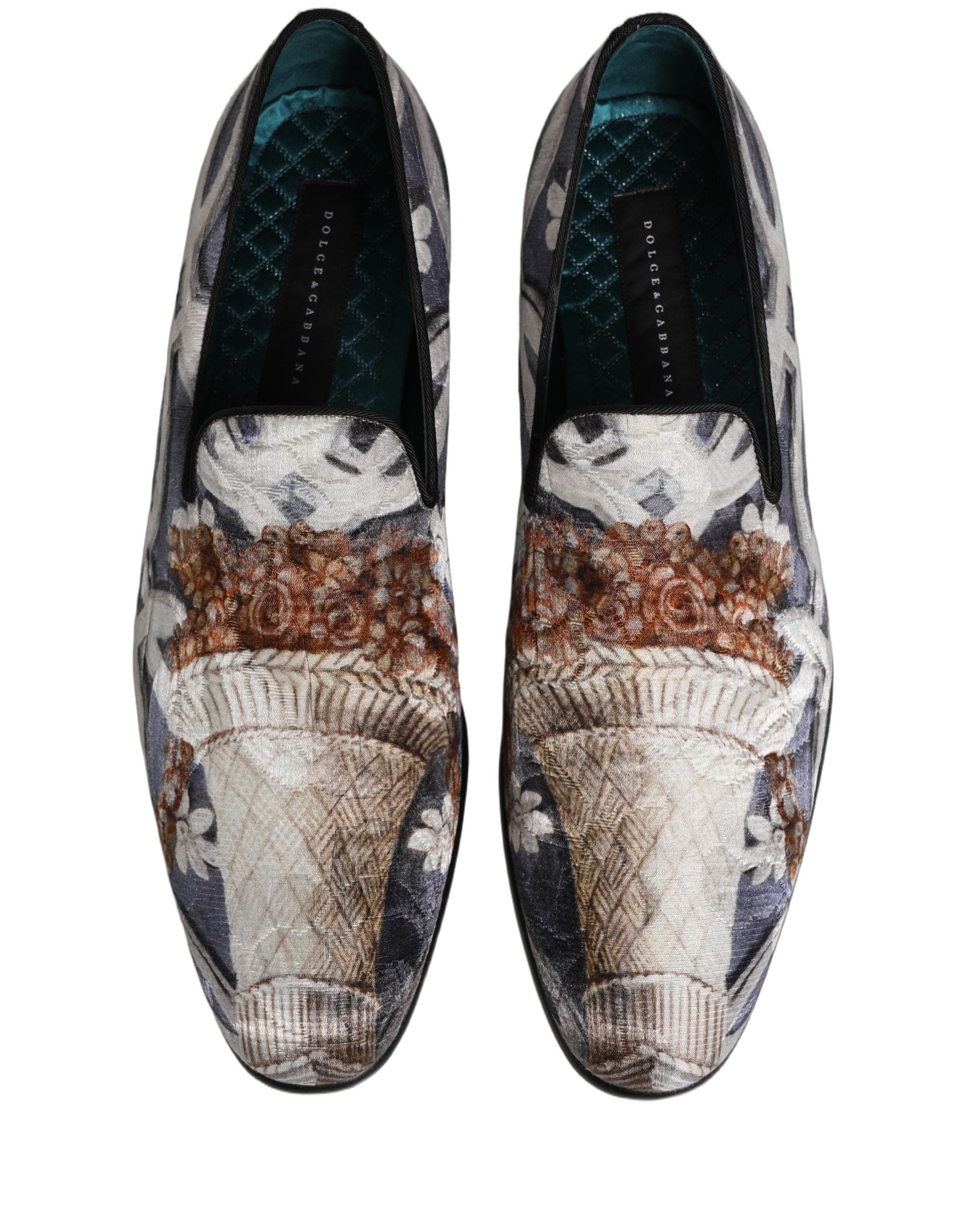 Dolce & Gabbana Multicolor Floral Tapestry Embroidery Loafer Shoes Dolce & Gabbana