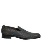 Dolce & Gabbana Black Floral Brocade Slip On Loafers Shoes Dolce & Gabbana