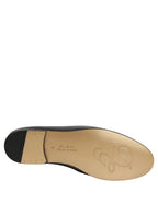 Dolce & Gabbana Silver Leather DG Logo Slip On Loafers Shoes Dolce & Gabbana