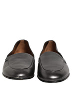 Dolce & Gabbana Silver Leather DG Logo Slip On Loafers Shoes Dolce & Gabbana