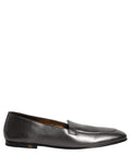 Dolce & Gabbana Silver Leather DG Logo Slip On Loafers Shoes Dolce & Gabbana