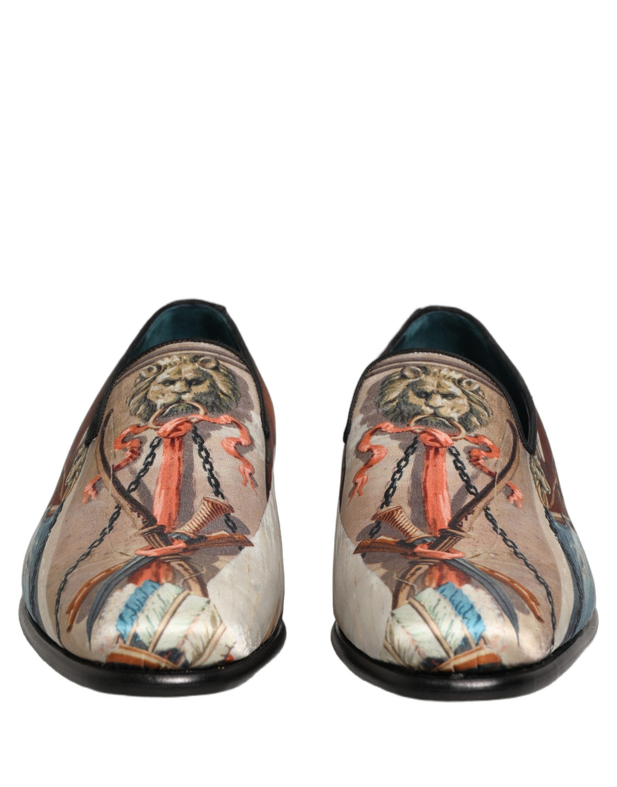Dolce & Gabbana Multicolor Lion Print Slip On Loafers Shoes Dolce & Gabbana
