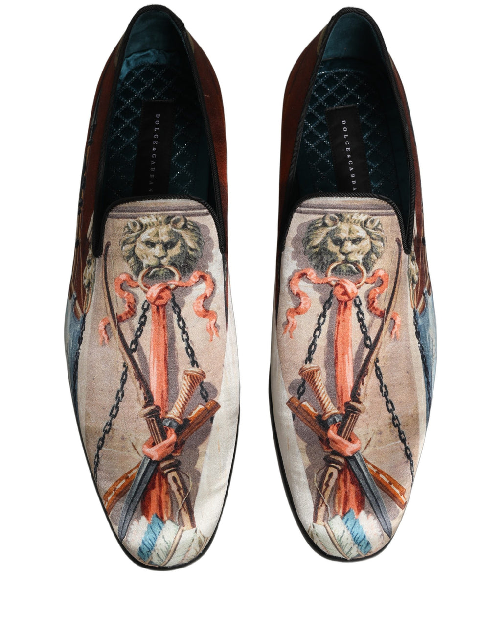 Dolce & Gabbana Multicolor Lion Print Slip On Loafers Shoes Dolce & Gabbana
