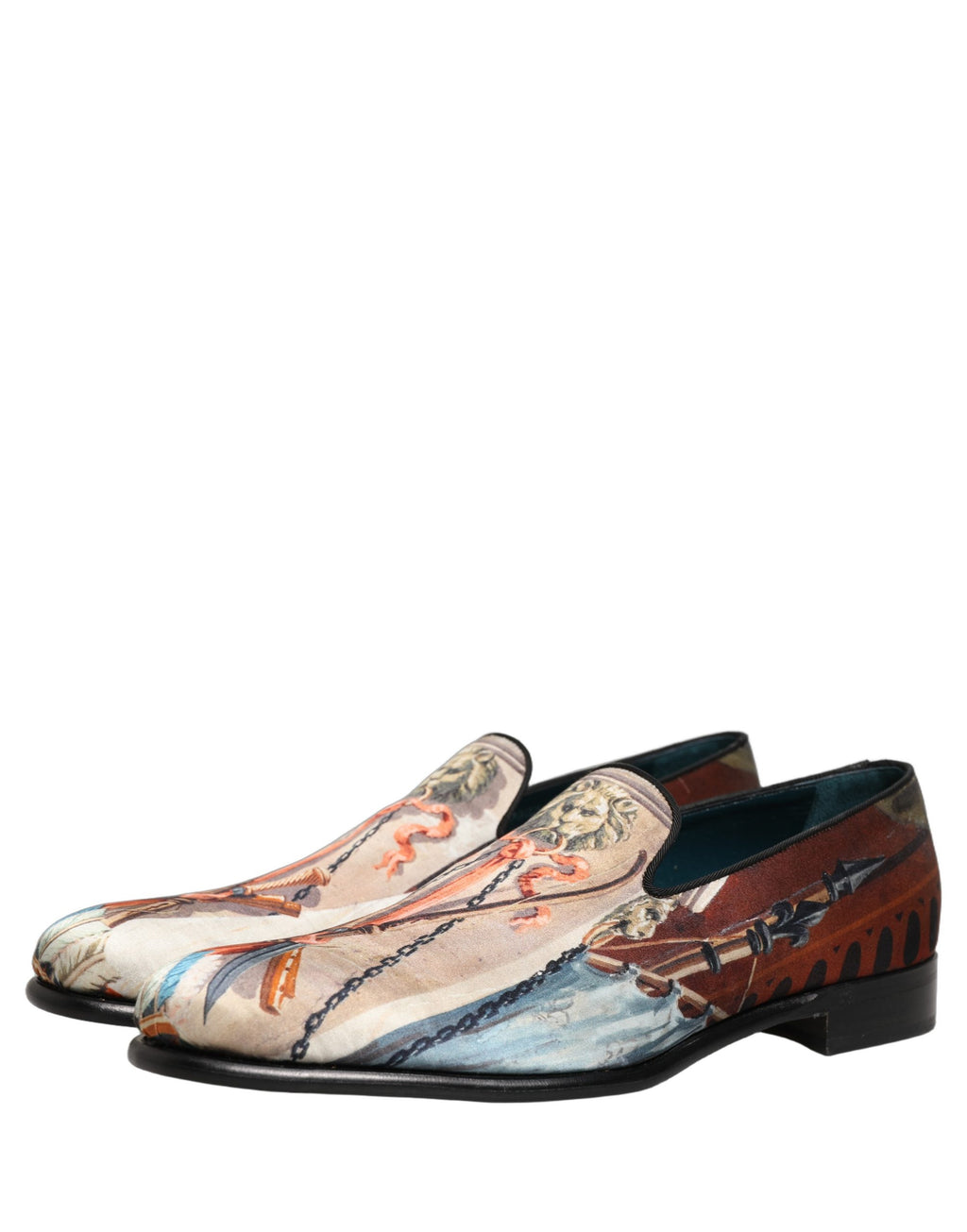 Dolce & Gabbana Multicolor Lion Print Slip On Loafers Shoes Dolce & Gabbana