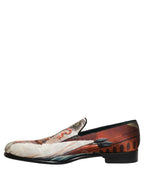 Dolce & Gabbana Multicolor Lion Print Slip On Loafers Shoes Dolce & Gabbana