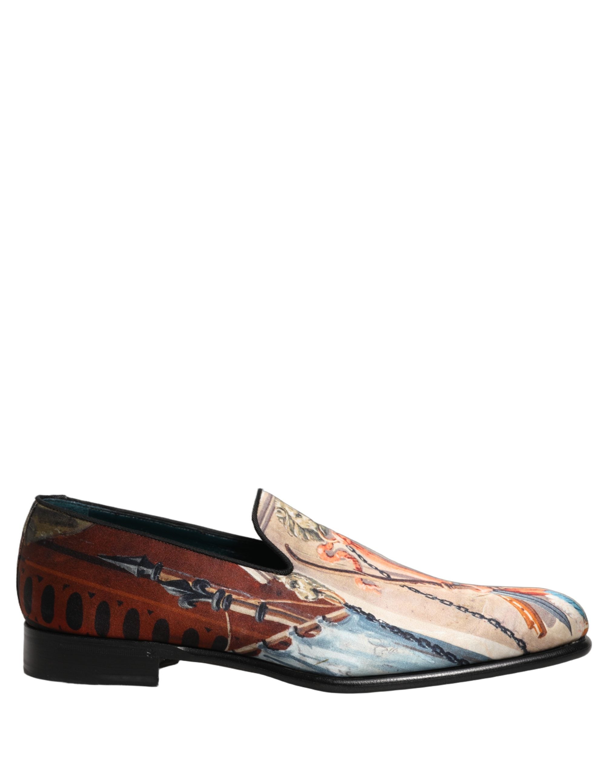 Dolce & Gabbana Multicolor Lion Print Slip On Loafers Shoes Dolce & Gabbana