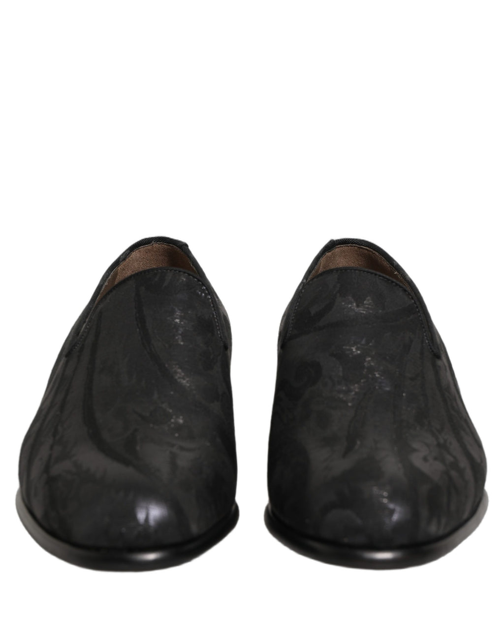 Dolce & Gabbana Black Brocade Men Slip On Dress Loafers Shoes Dolce & Gabbana