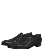 Dolce & Gabbana Black Brocade Men Slip On Dress Loafers Shoes Dolce & Gabbana