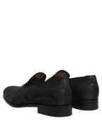 Dolce & Gabbana Black Brocade Men Slip On Dress Loafers Shoes Dolce & Gabbana