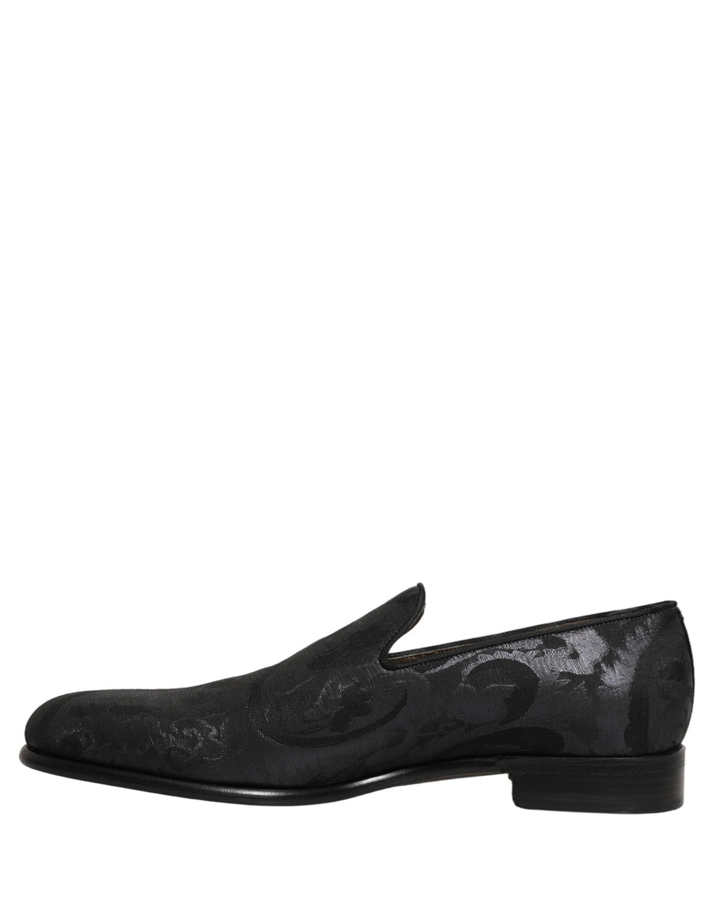 Dolce & Gabbana Black Brocade Men Slip On Dress Loafers Shoes Dolce & Gabbana
