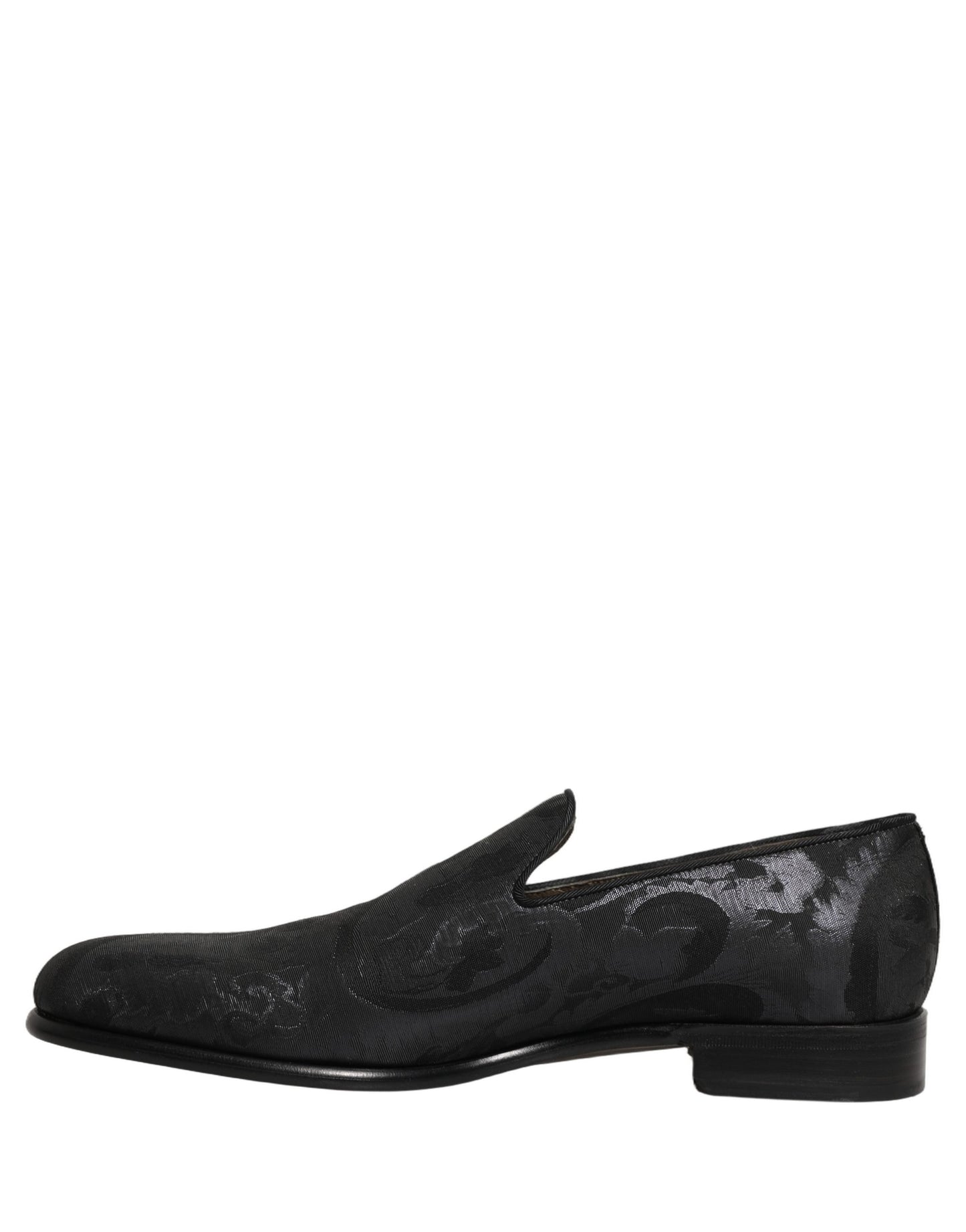 Dolce & Gabbana Black Brocade Men Slip On Dress Loafers Shoes Dolce & Gabbana