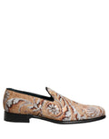 Dolce & Gabbana Beige Brocade Men Slip On Dress Loafers Shoes Dolce & Gabbana