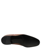 Dolce & Gabbana Pink Brocade Men Slip On Dress Loafers Shoes Dolce & Gabbana
