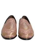 Dolce & Gabbana Pink Brocade Men Slip On Dress Loafers Shoes Dolce & Gabbana