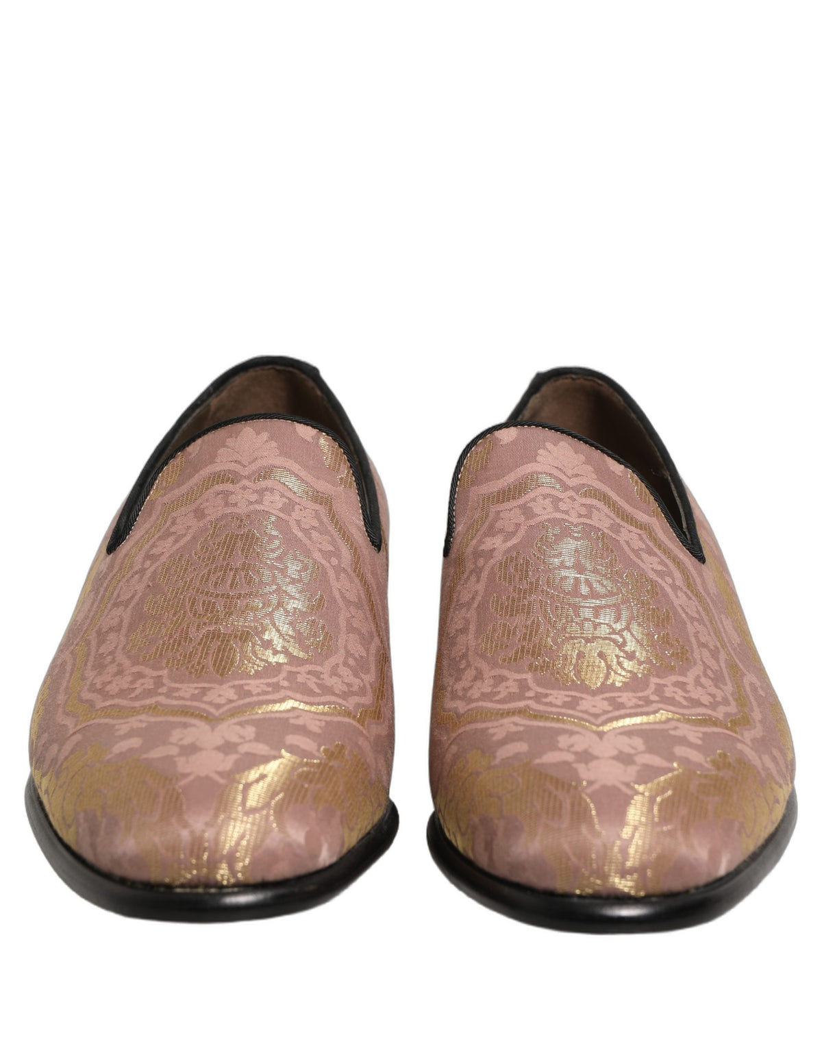 Dolce & Gabbana Pink Brocade Men Slip On Dress Loafers Shoes Dolce & Gabbana