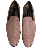 Dolce & Gabbana Pink Brocade Men Slip On Dress Loafers Shoes Dolce & Gabbana