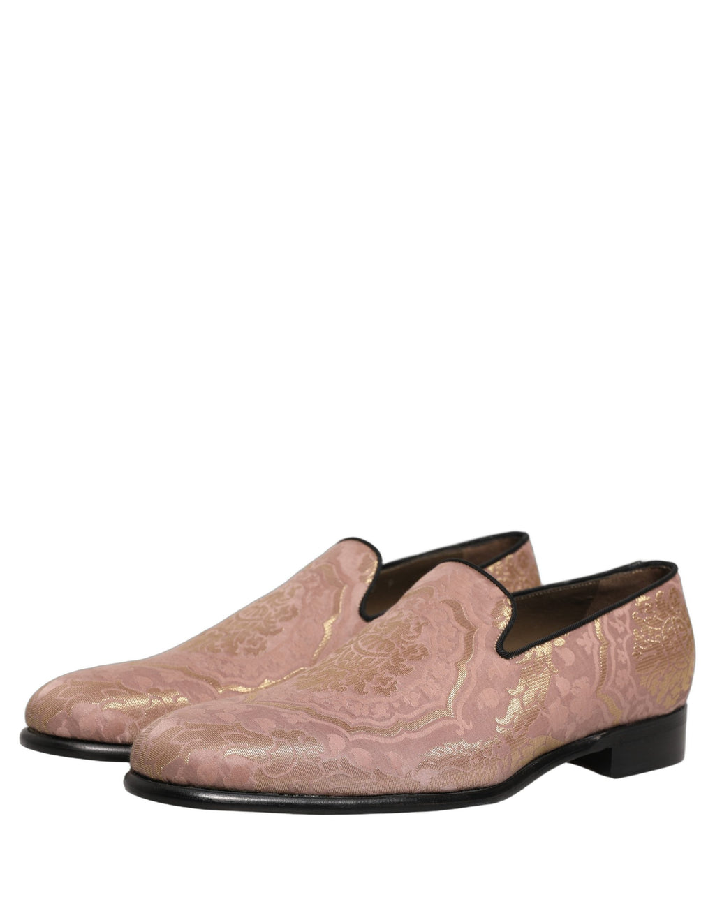 Dolce & Gabbana Pink Brocade Men Slip On Dress Loafers Shoes Dolce & Gabbana