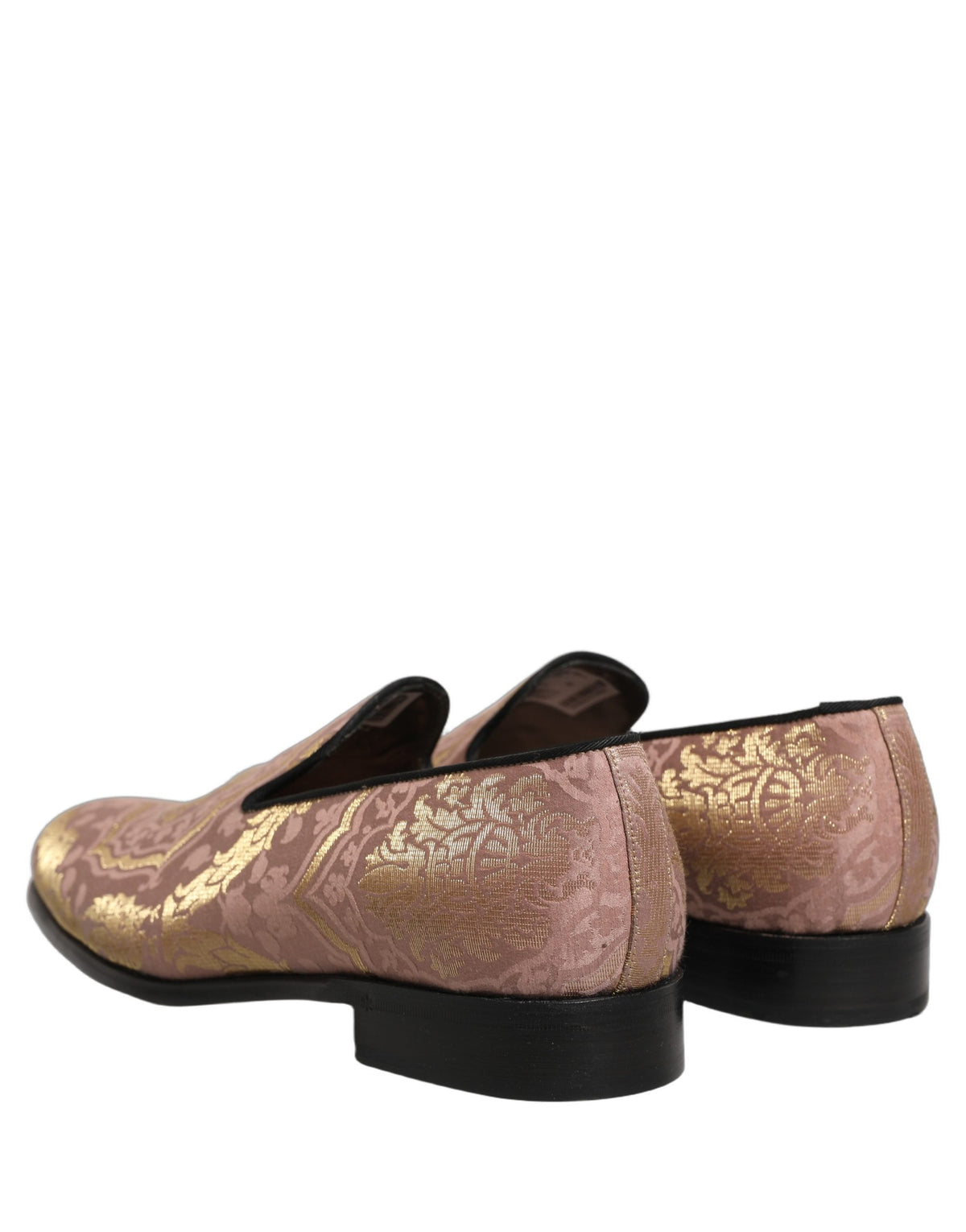 Dolce & Gabbana Pink Brocade Men Slip On Dress Loafers Shoes Dolce & Gabbana