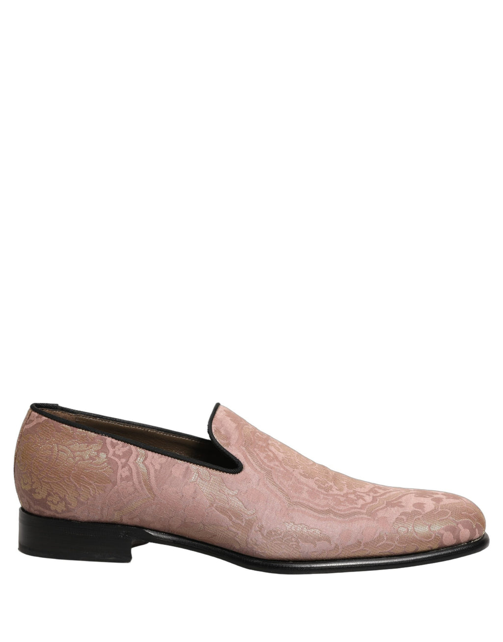 Dolce & Gabbana Pink Brocade Men Slip On Dress Loafers Shoes Dolce & Gabbana