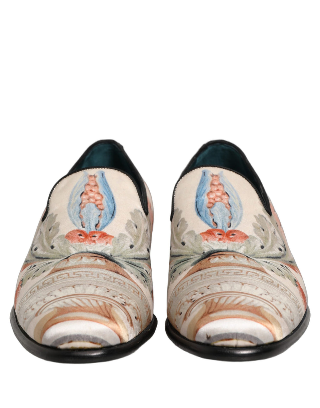Dolce & Gabbana White Floral Vase Slip On Dress Loafers Shoes Dolce & Gabbana