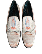 Dolce & Gabbana White Floral Vase Slip On Dress Loafers Shoes Dolce & Gabbana
