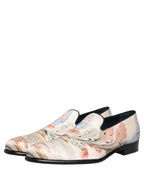 Dolce & Gabbana White Floral Vase Slip On Dress Loafers Shoes Dolce & Gabbana