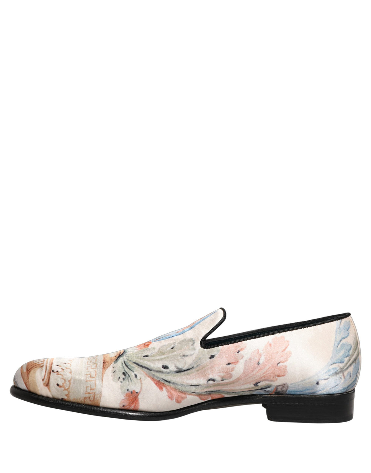Dolce & Gabbana White Floral Vase Slip On Dress Loafers Shoes Dolce & Gabbana