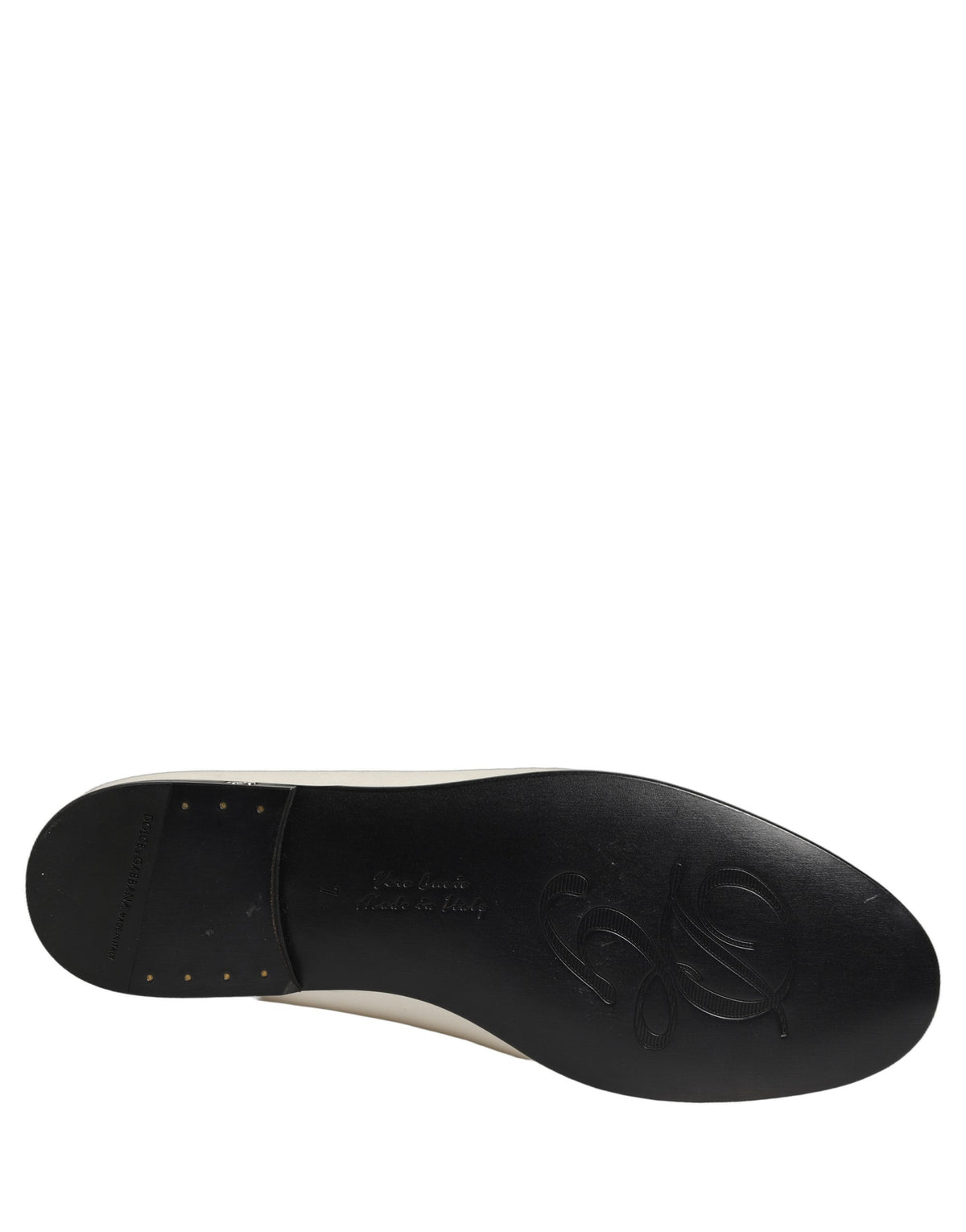 Dolce & Gabbana White Satin Logo Slip On Flats Loafers Shoes Dolce & Gabbana