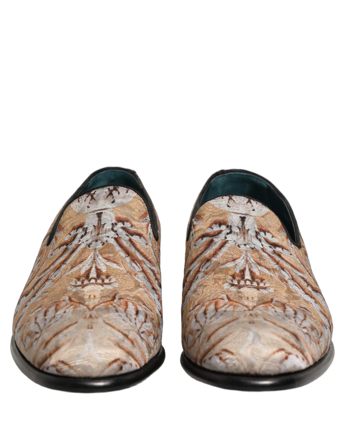 Dolce & Gabbana Gold Brocade Baroque Men Loafers Shoes Dolce & Gabbana