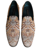 Dolce & Gabbana Gold Brocade Baroque Men Loafers Shoes Dolce & Gabbana