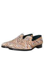 Dolce & Gabbana Gold Brocade Baroque Men Loafers Shoes Dolce & Gabbana