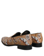 Dolce & Gabbana Gold Brocade Baroque Men Loafers Shoes Dolce & Gabbana
