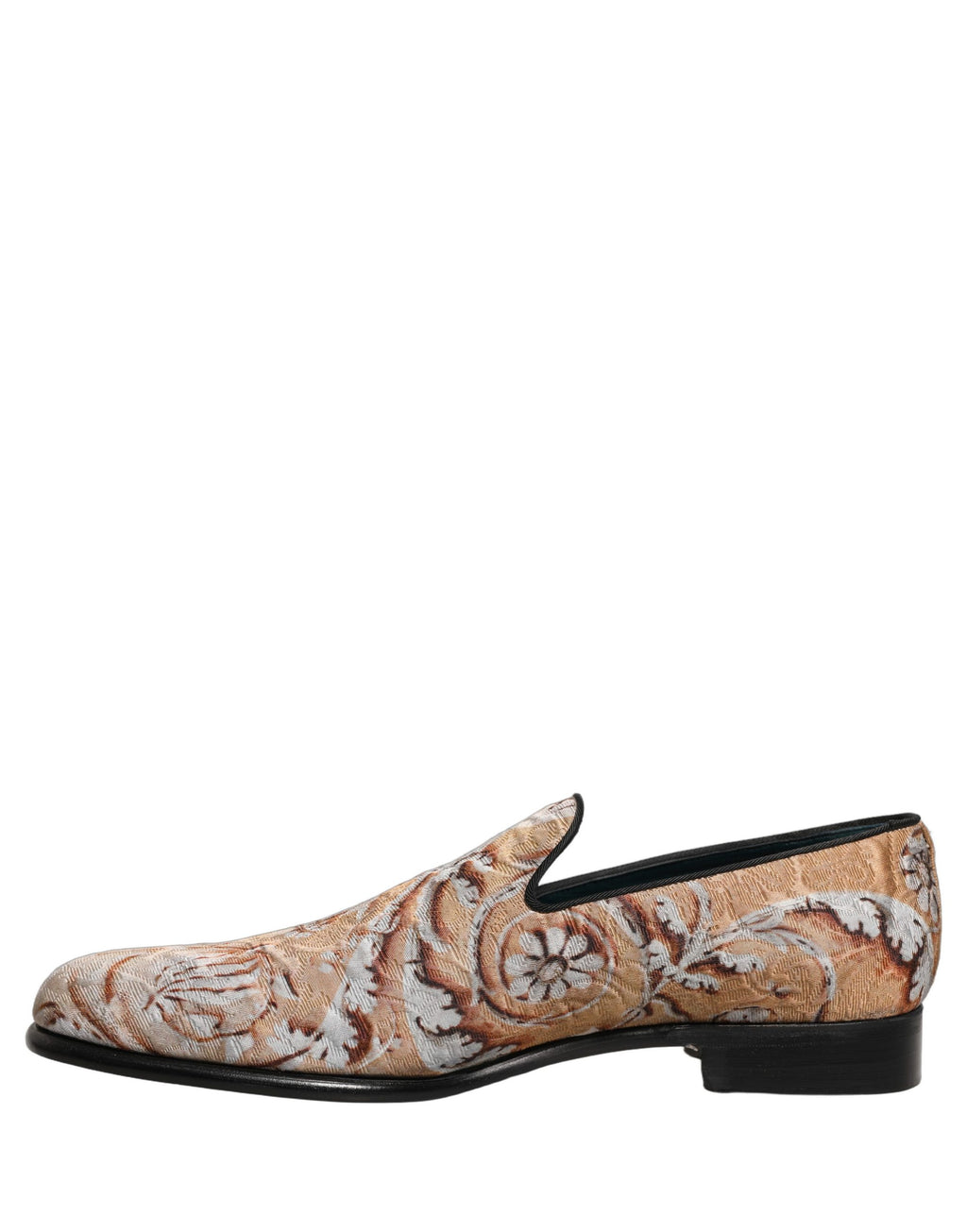 Dolce & Gabbana Gold Brocade Baroque Men Loafers Shoes Dolce & Gabbana