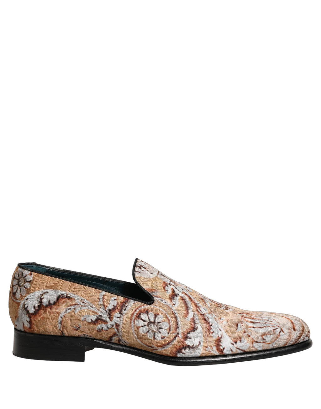 Dolce & Gabbana Gold Brocade Baroque Men Loafers Shoes Dolce & Gabbana