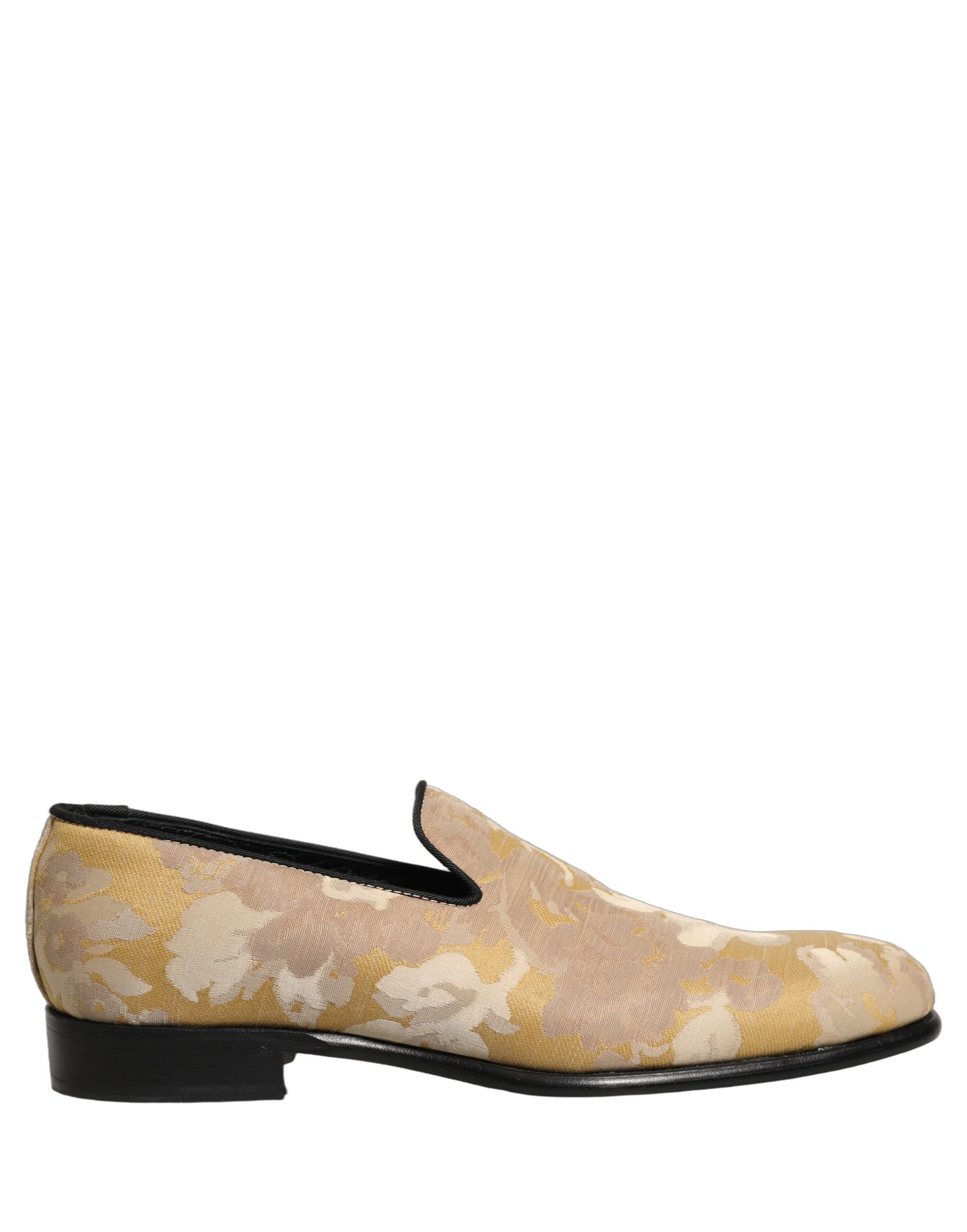 Dolce & Gabbana Gold Floral Print Jacquard Men Loafers Shoes Dolce & Gabbana