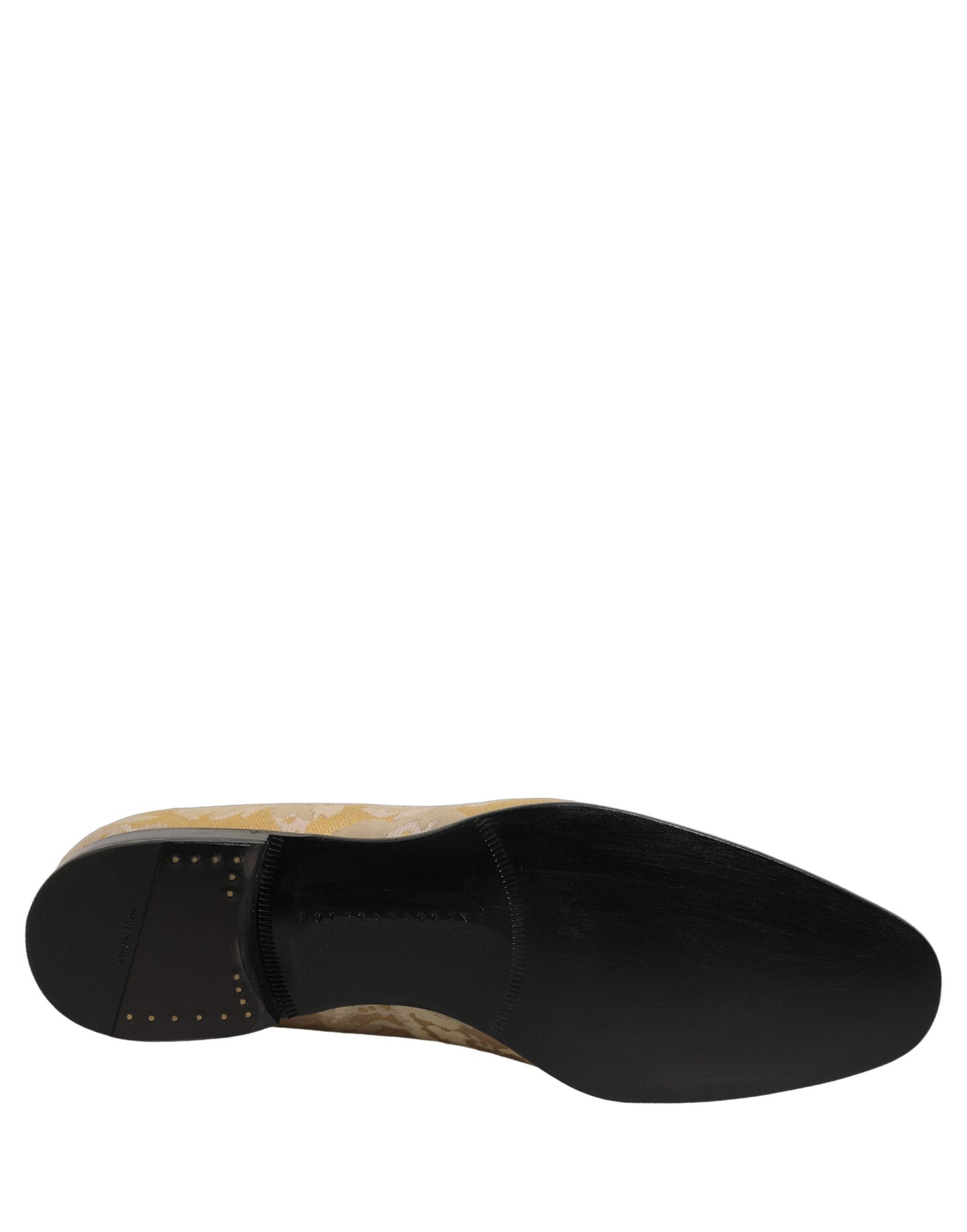 Dolce & Gabbana Gold Floral Print Jacquard Men Loafers Shoes Dolce & Gabbana