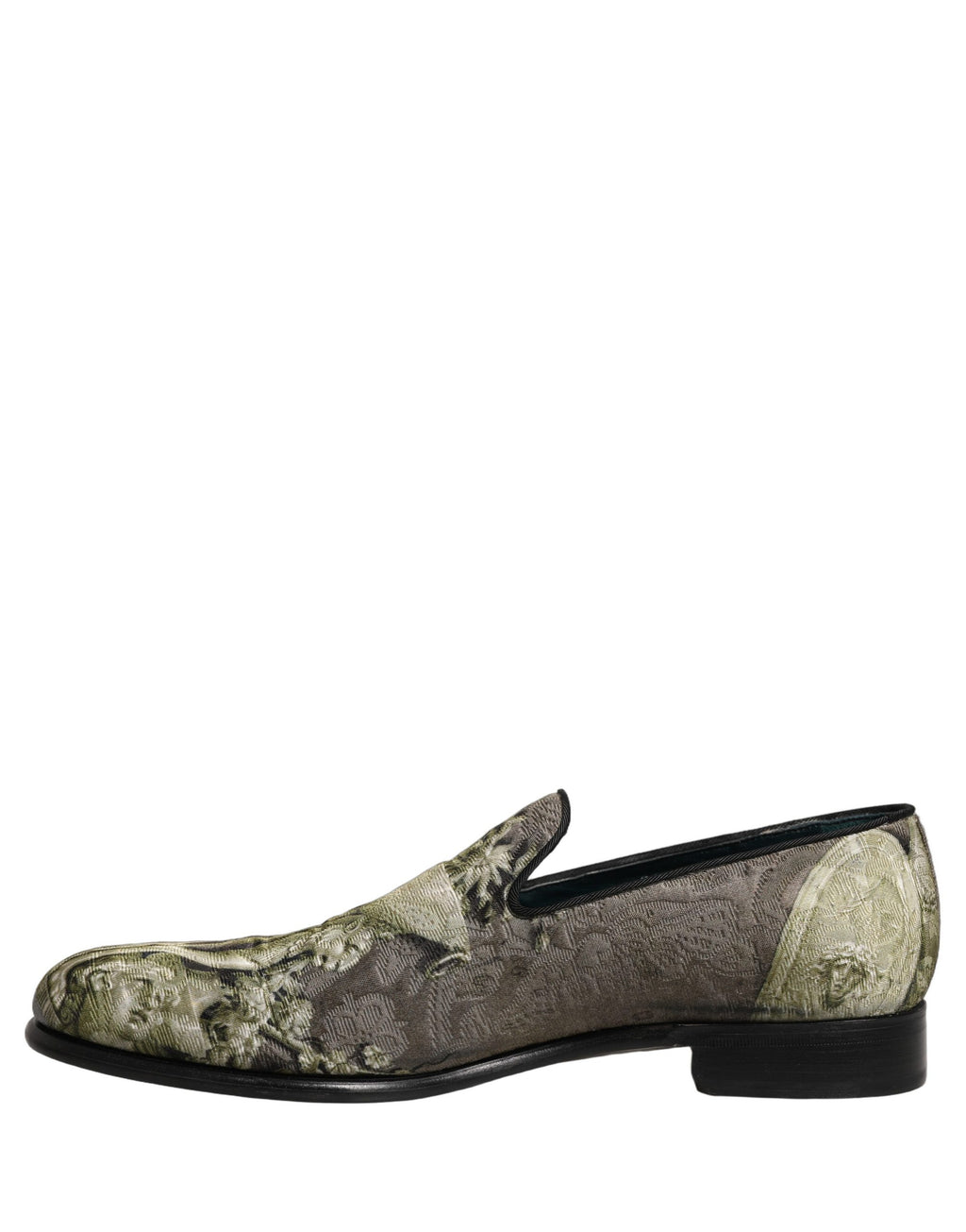 Dolce & Gabbana Brown Baroque Print Slip On Loafers Shoes Dolce & Gabbana